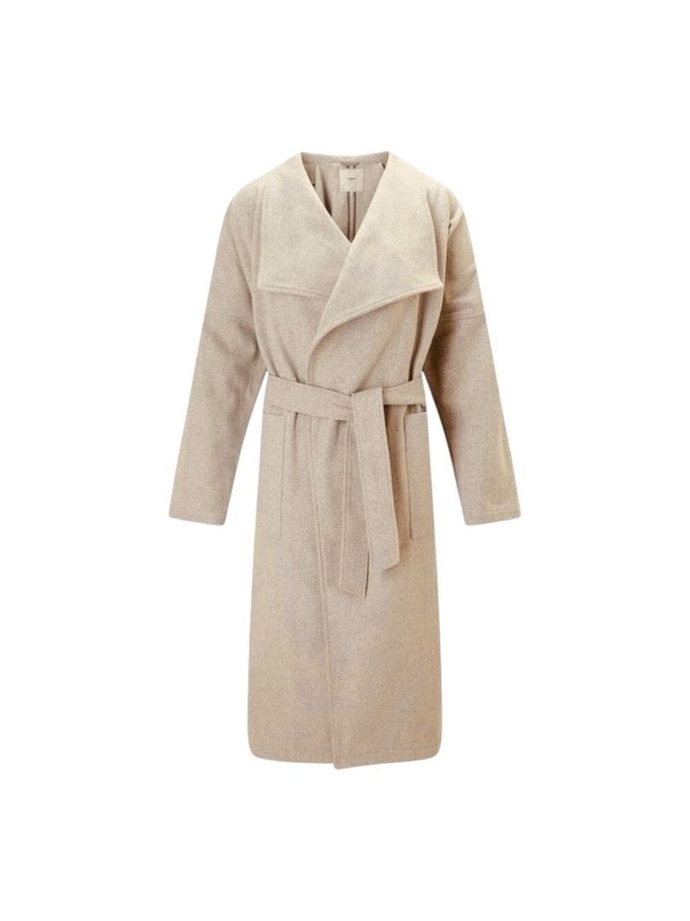 Minimum Kassia Heathered Oat Wrap Front Coat Size 36/ S